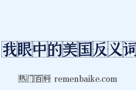 我眼中的美国反义词是什么意思的图片